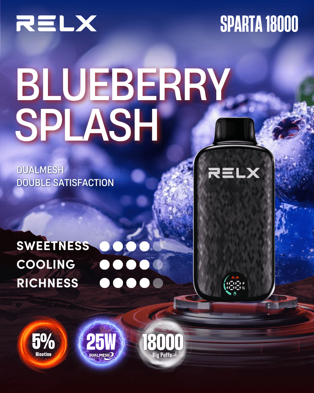 RELX SPARTA Blueberry Splash -ALIVAPEAUS