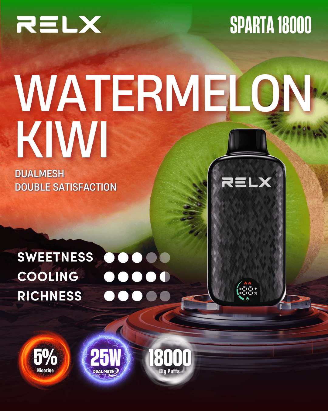 RELX SPARTA Watermelon Kiwi -ALIVAPEAUS