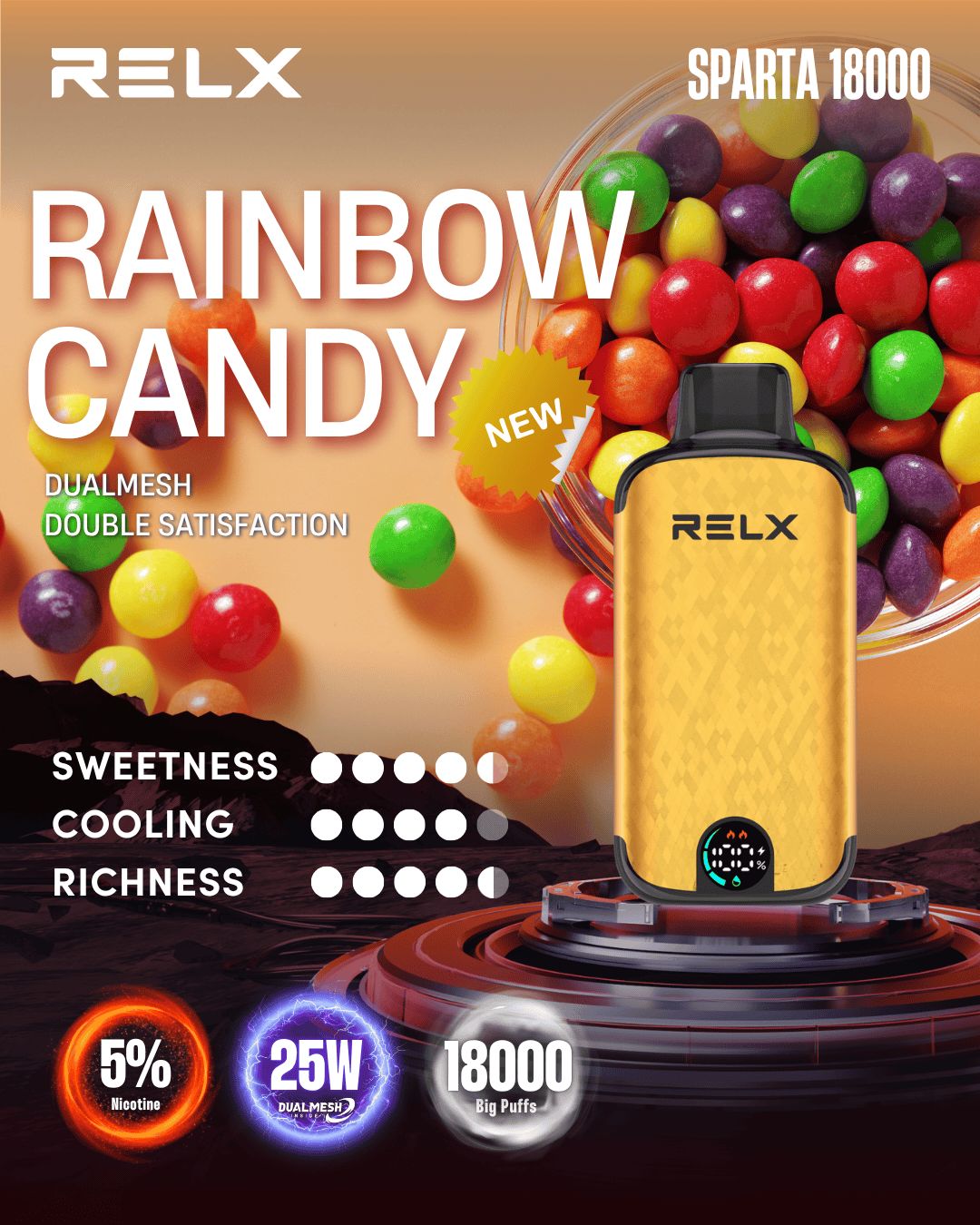 RELX SPARTA Rainbow Candy -ALIVAPEAUS