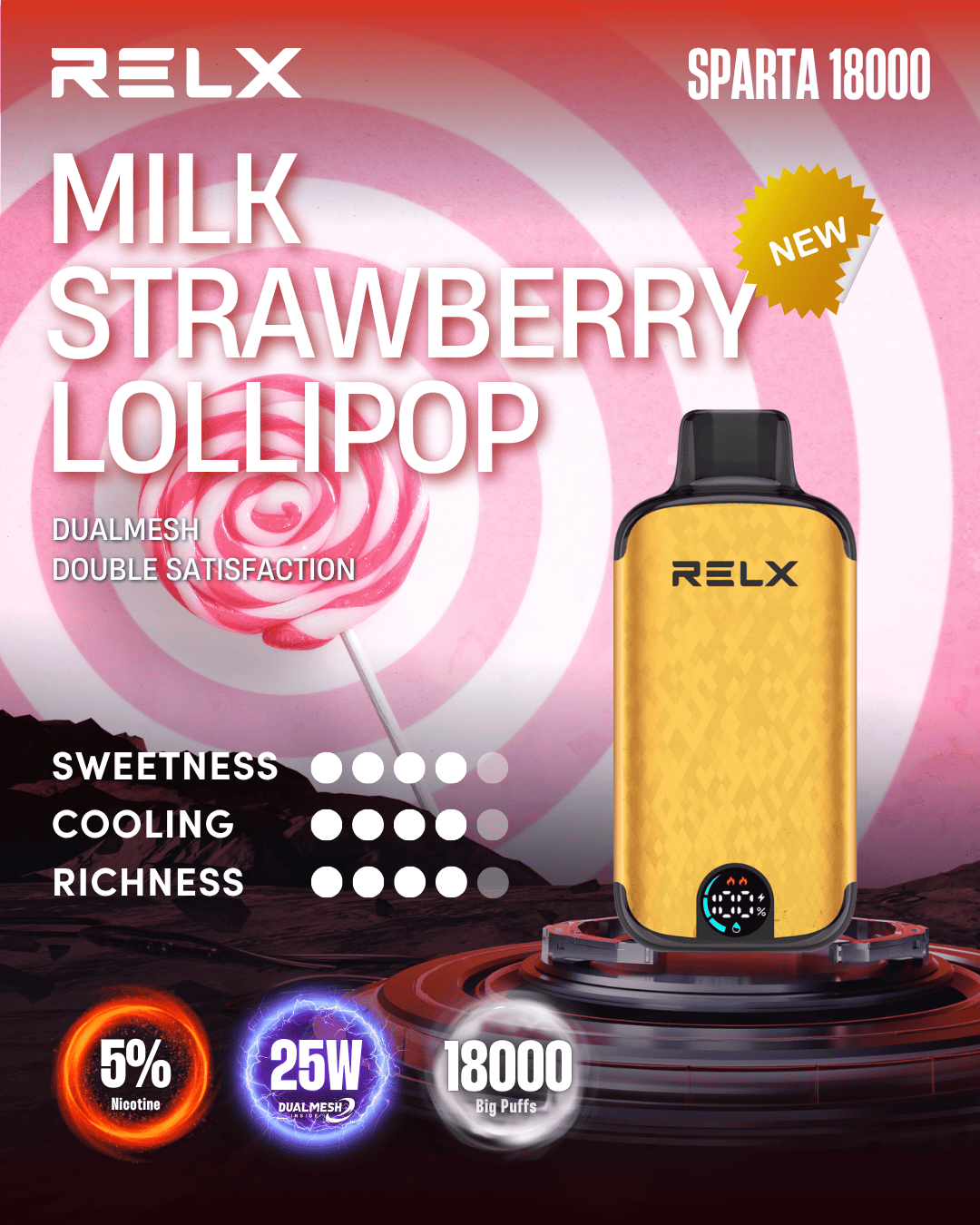 RELX SPARTA Milk Strawberry Lollipop -ALIVAPEAUS