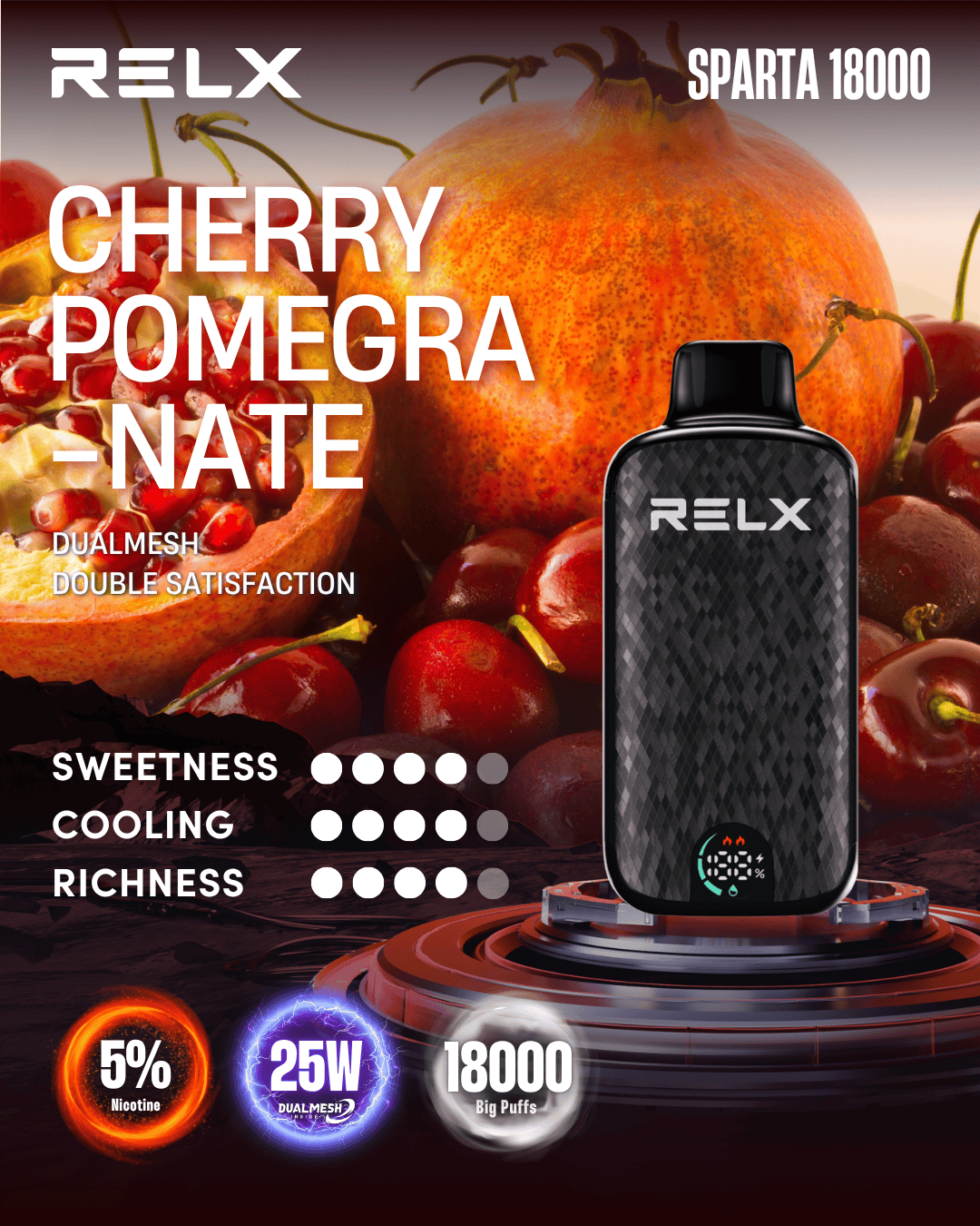 RELX SPARTA Cherry Pomegranate -ALIVAPEAUS