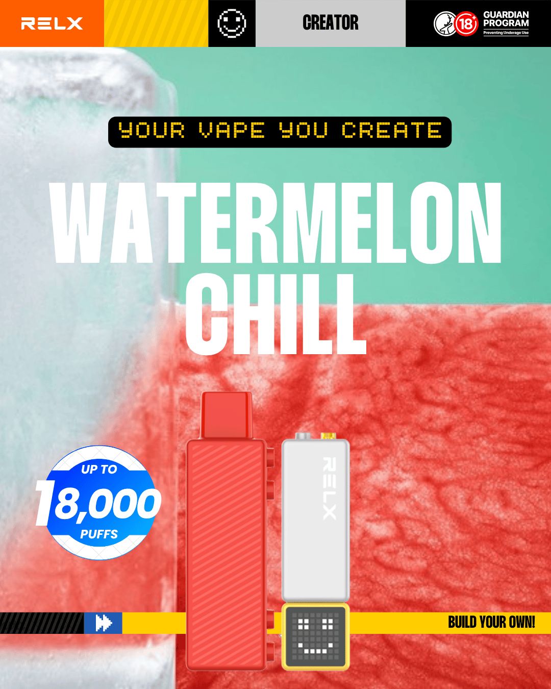 RELX Creator  Watermelon Chill 18000 Puffs -ALIVAPEAUS