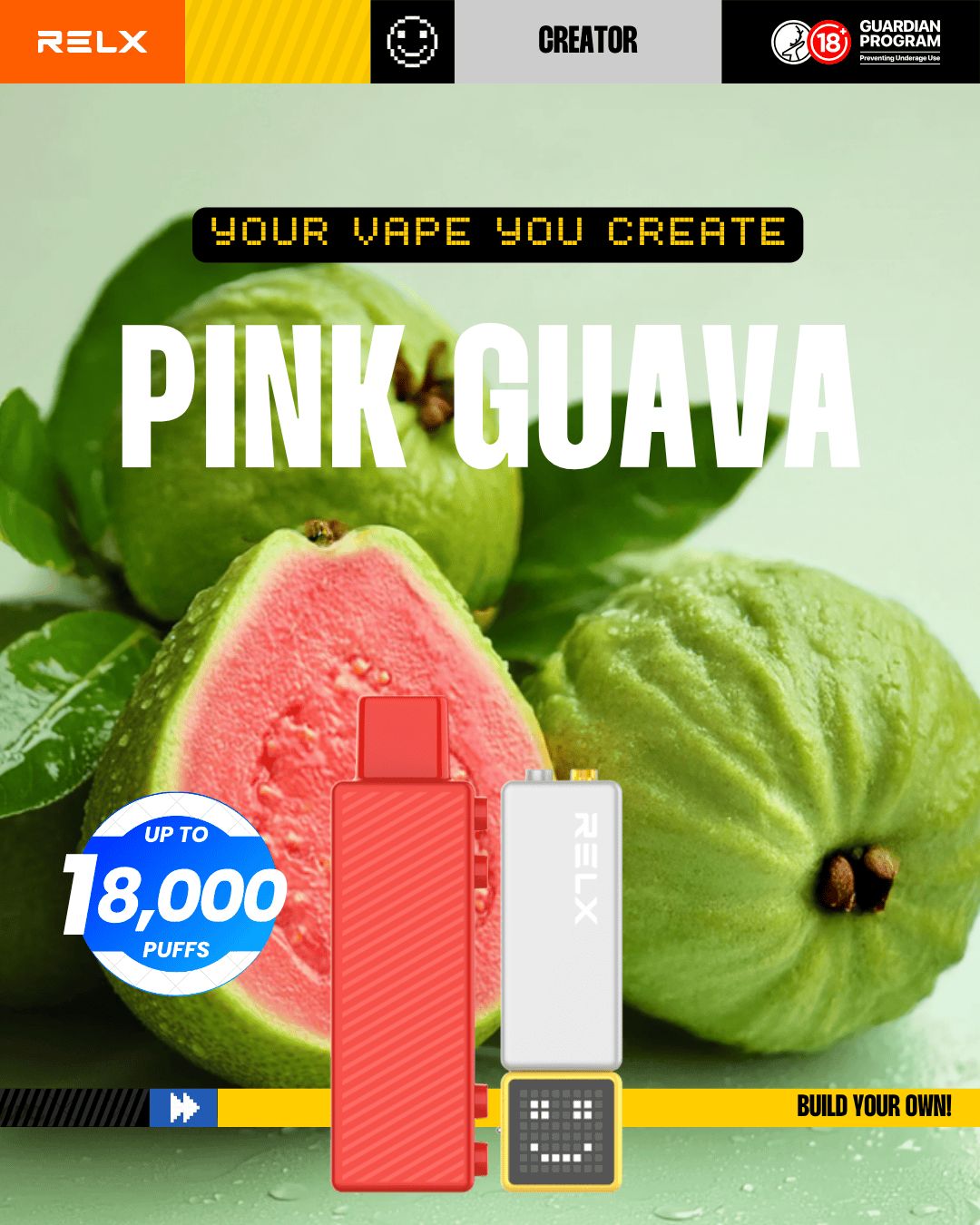 RELX Creator  Pink Guava 18000 Puffs -ALIVAPEAUS