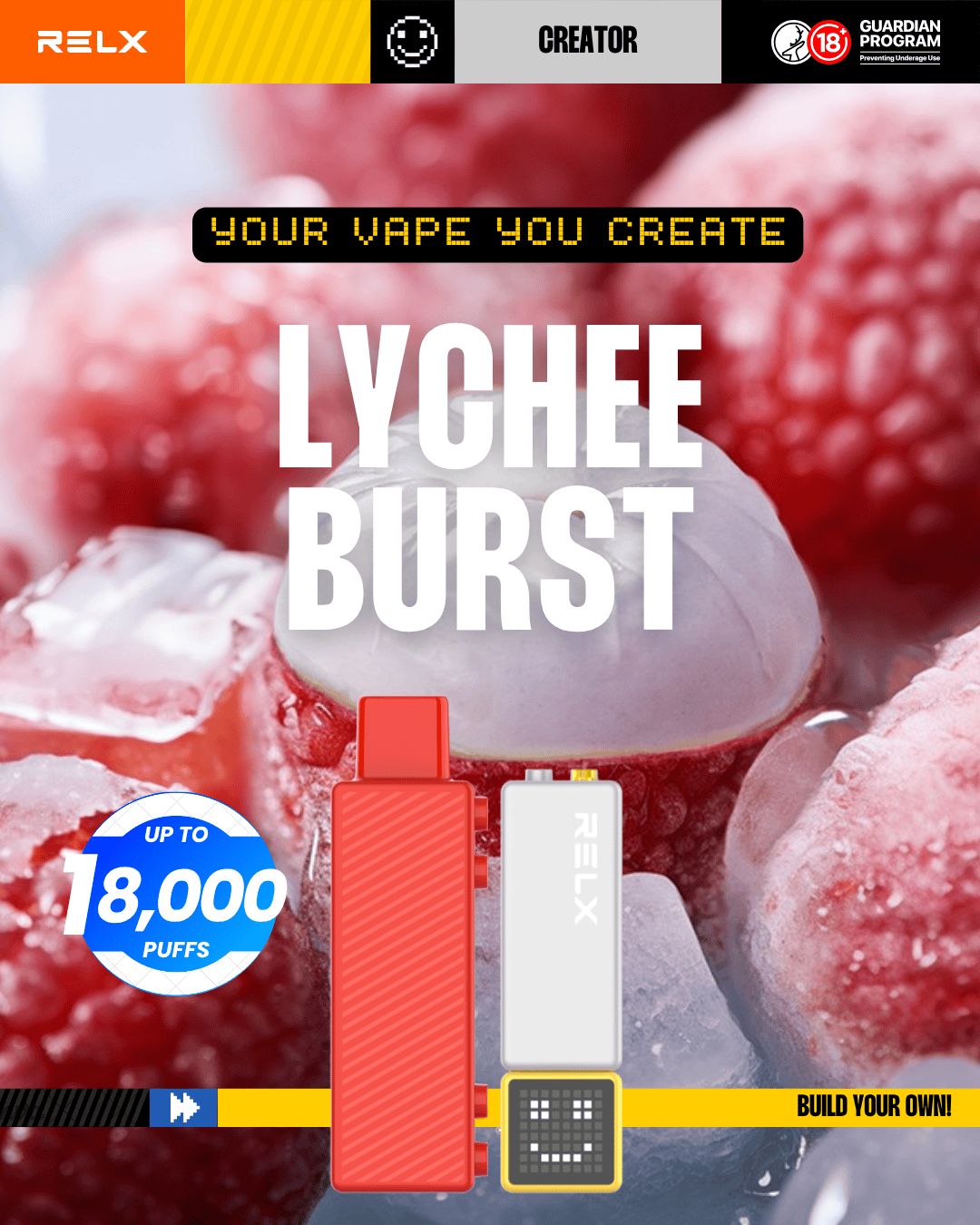 RELX Creator  Lychee Burst 18000 Puffs -ALIVAPEAUS
