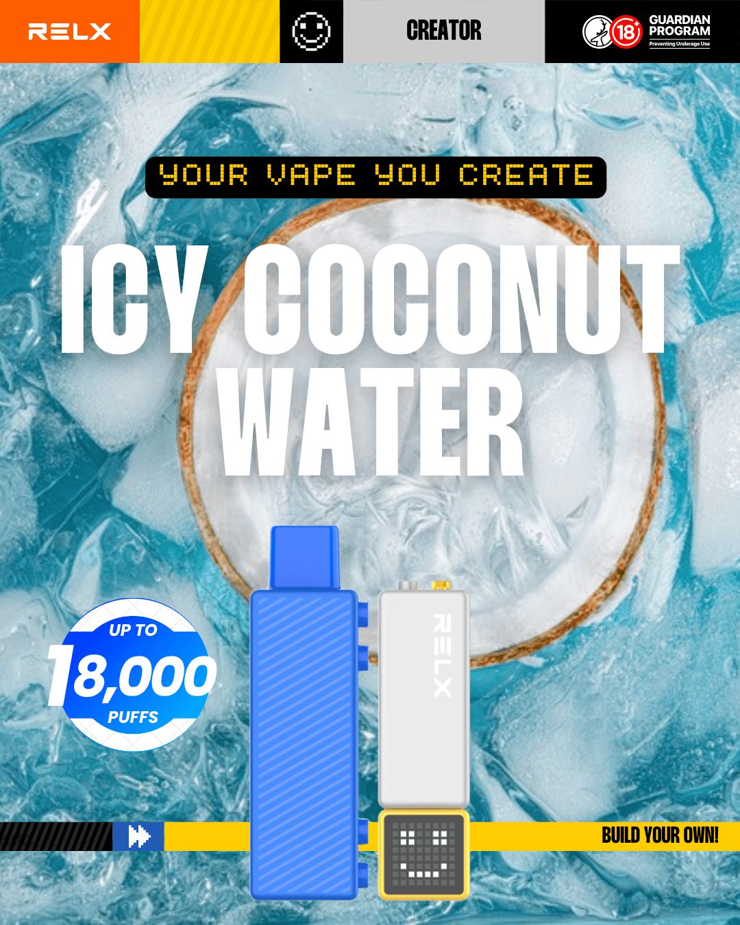 RELX Creator  Icy Coconut Water 18000 Puffs -ALIVAPEAUS