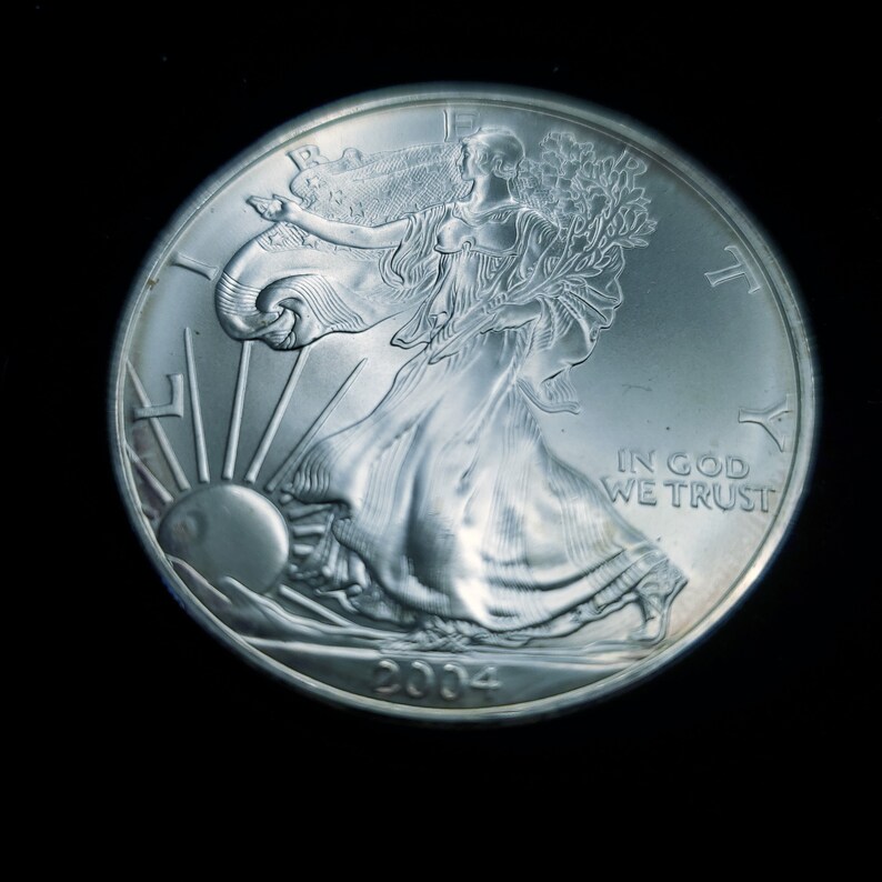 2004    American Silver Eagle   -  1 Oz .999 Silver -  # 601 - usacoinsstore