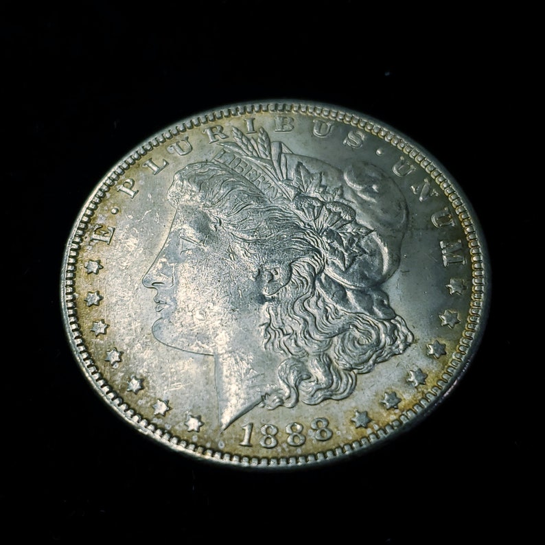 1888 Morgan Silver Dollar  AU/BU - nice color on the edges!      Lot# 1240 - usacoinsstore