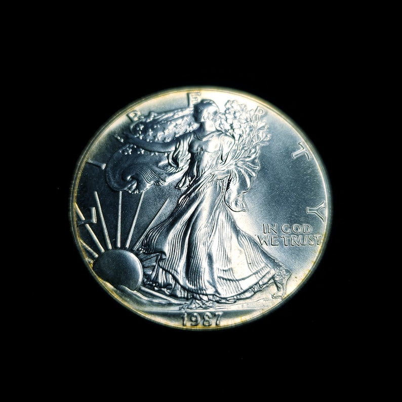 1987 American Silver Eagle BU  -  1 Oz .999  Lot# 83 - usacoinsstore