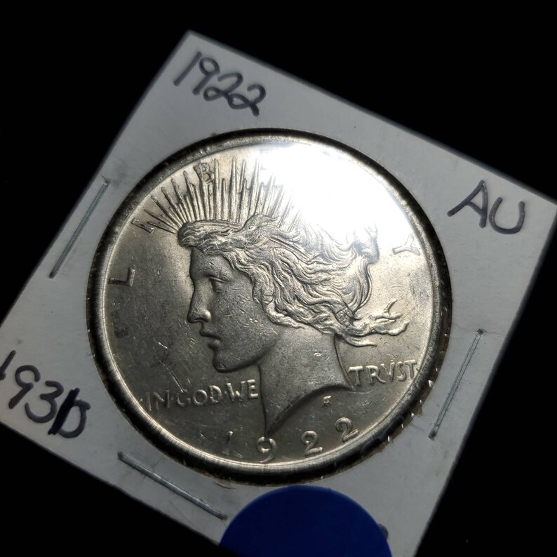 1922 Silver Peace Dollar AU/BU  -  Lot#930 - usacoinsstore
