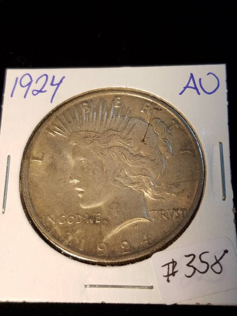 1924  Silver Peace Dollar AU  ! Lot# 358 - usacoinsstore