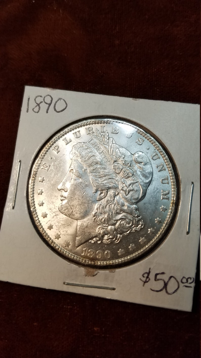 1890 BU Morgan Silver Dollar COIN -  - Lot# 560 Regular 85 - usacoinsstore