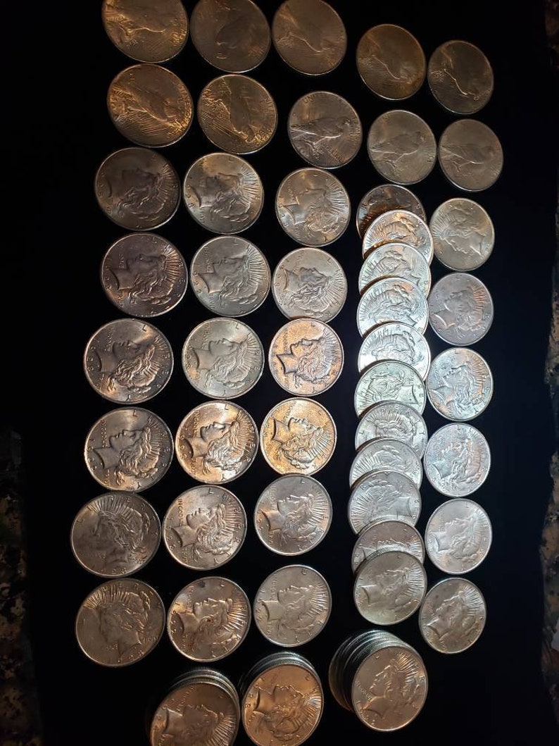 Peace Silver  Dollars !! AU   1922-1925   - All 100% Genuine!  (1 coin) Reg - 49  Lot# 736 - usacoinsstore