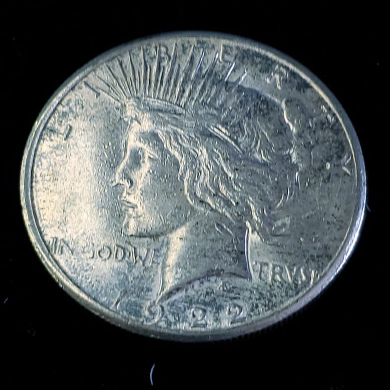 1922 S Silver Peace Dollar  AU/BU  -  Key date Lot#  968 - usacoinsstore