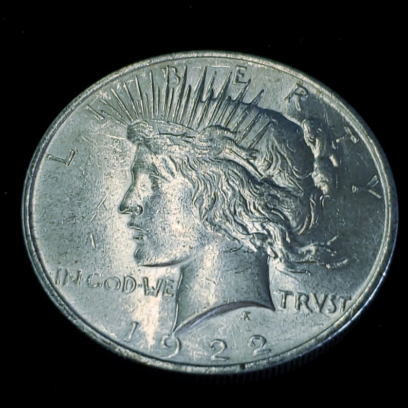 1922 Silver Peace Dollar Coin - AU / BU !  Lot# 967 - usacoinsstore