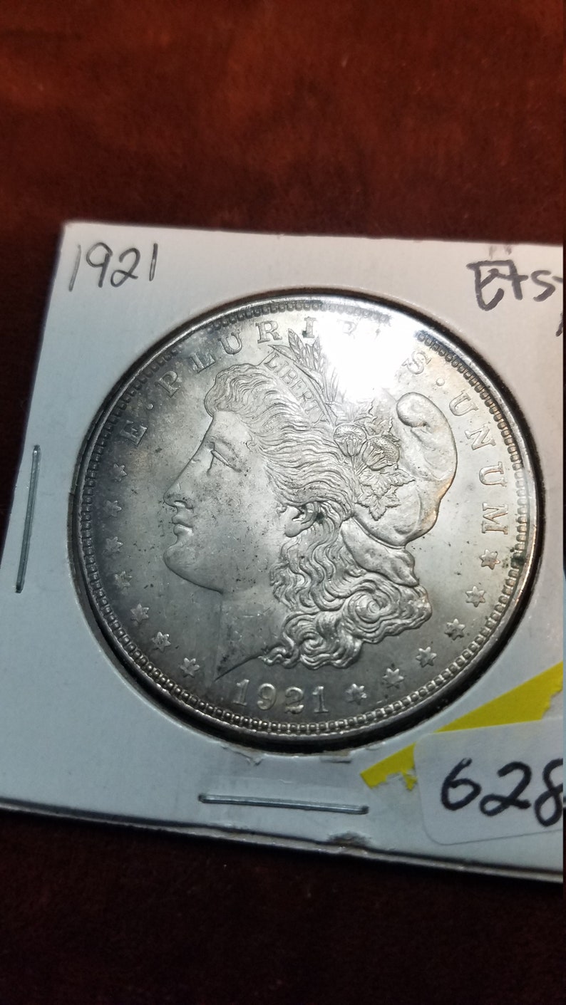 1921 Silver Morgan Dollar AU  BU  Lot# 628 Regular 59 - usacoinsstore