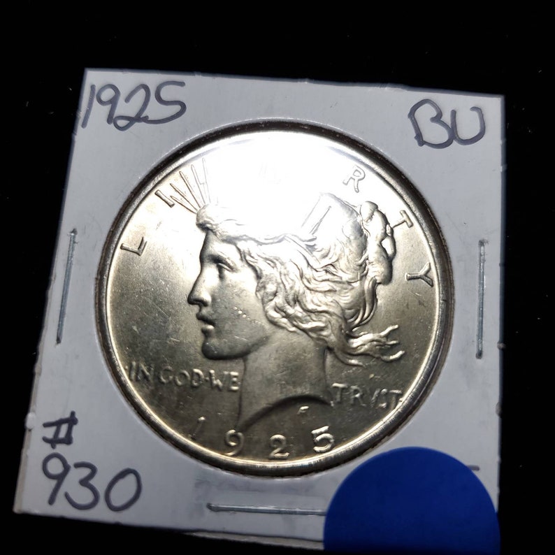 1925  Silver Peace Dollar AU/ BU   -  Lot#930 - usacoinsstore