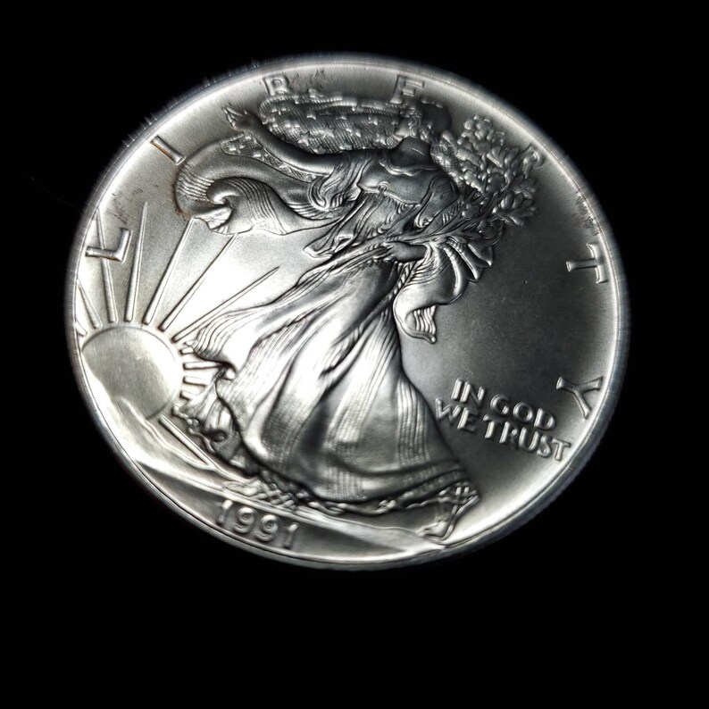 1991  American Silver Eagle BU  -  1 Oz .999-   Key date   Lot# 817 - usacoinsstore