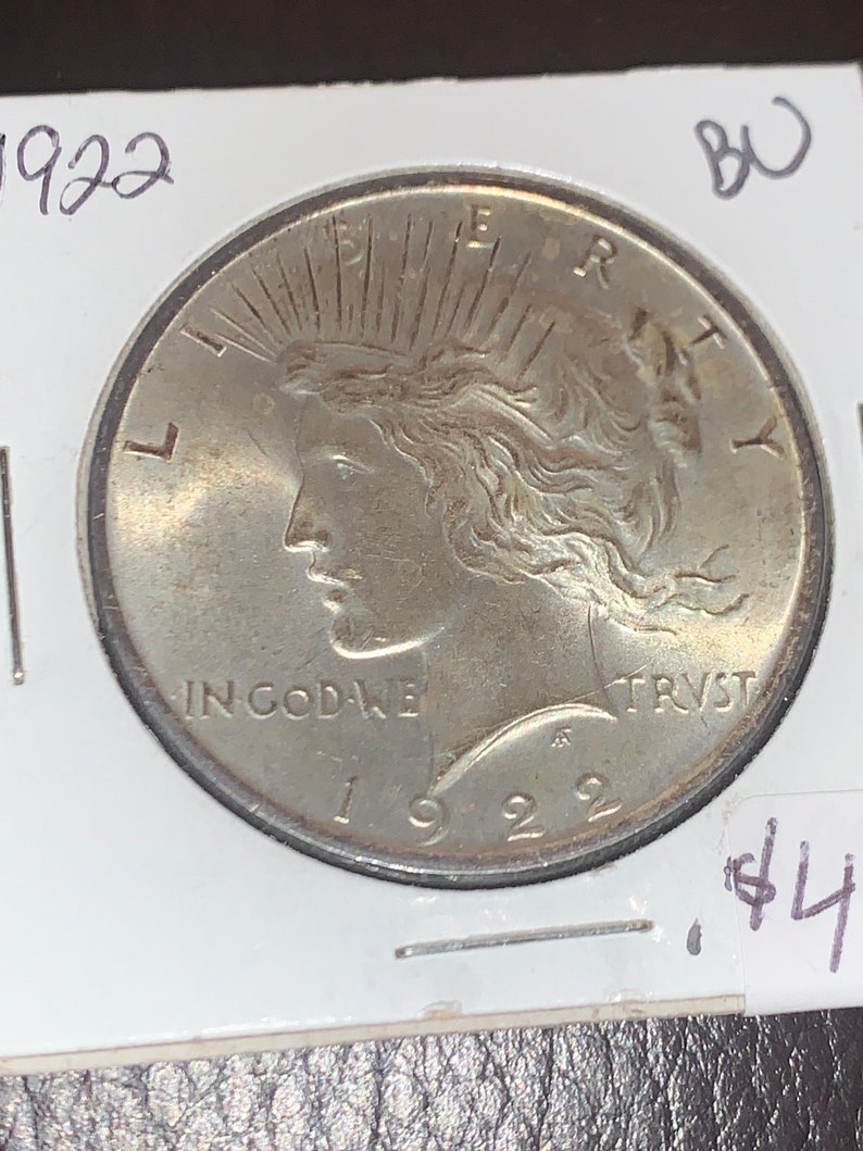 1922 Silver Peace Dollar Coin - BU !  Lot# 1245 - usacoinsstore