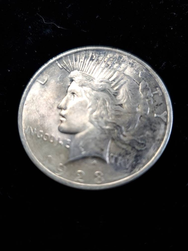 1923 Silver Peace Dollar Coin AU Nice color - obverse Reg 49   -  !  Lot# 505 - usacoinsstore