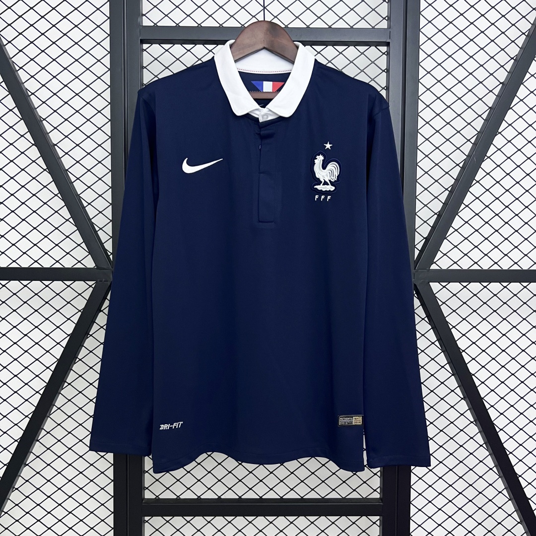 France Rertro Home Long Sleeve Jersey 2014