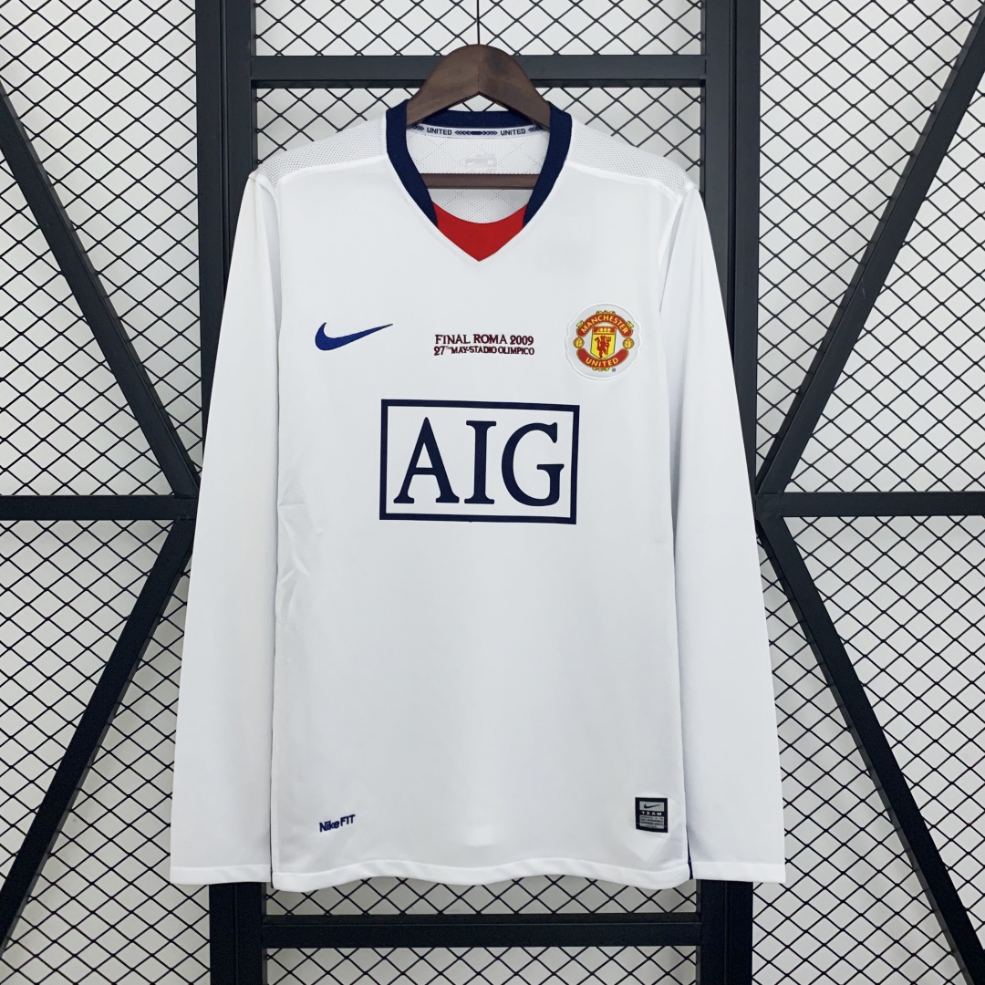 Retro Manchester United 2008/09 Champions League Away Long Sleeve Jersey