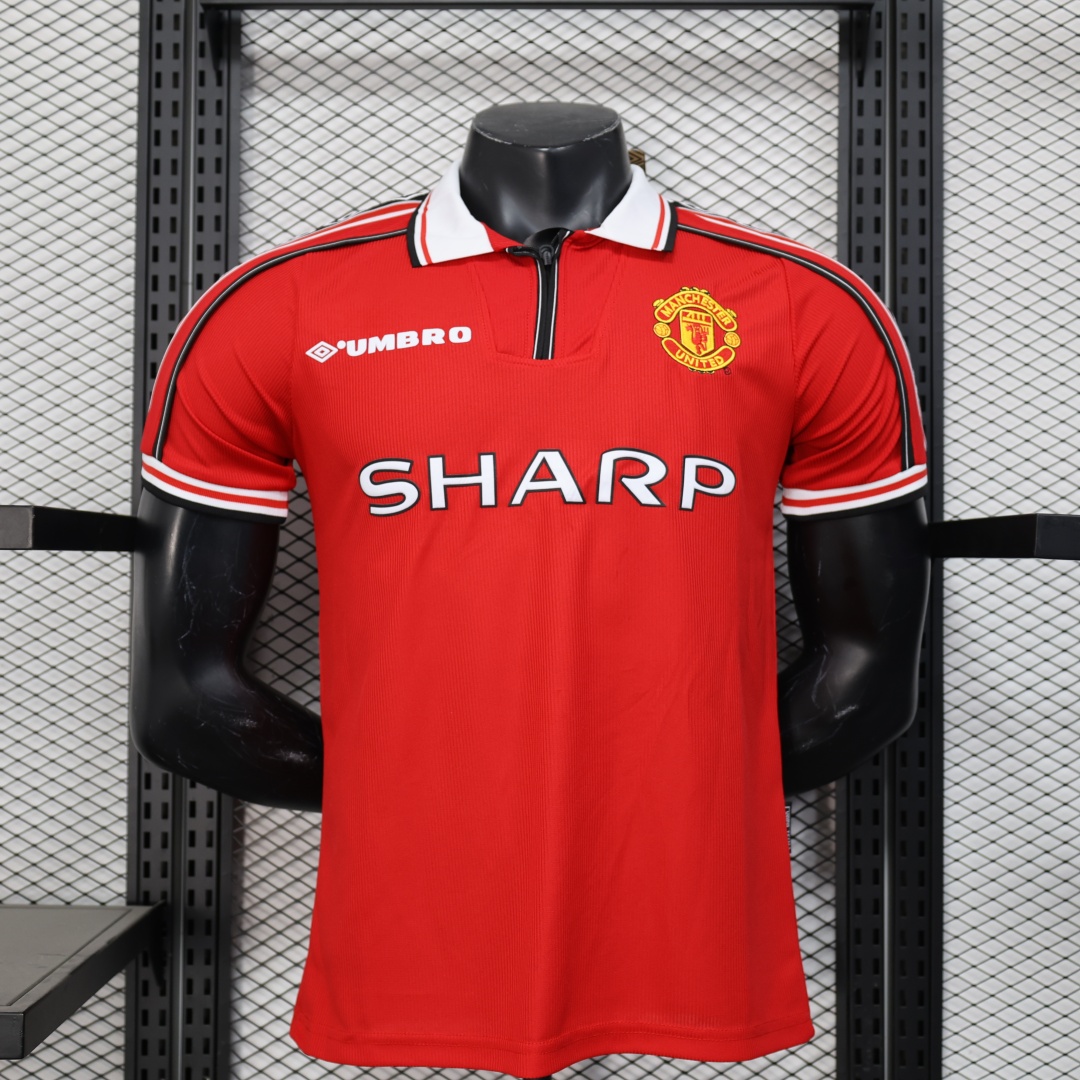 Retro Player Version Manchester United Home Jersey 1998/99