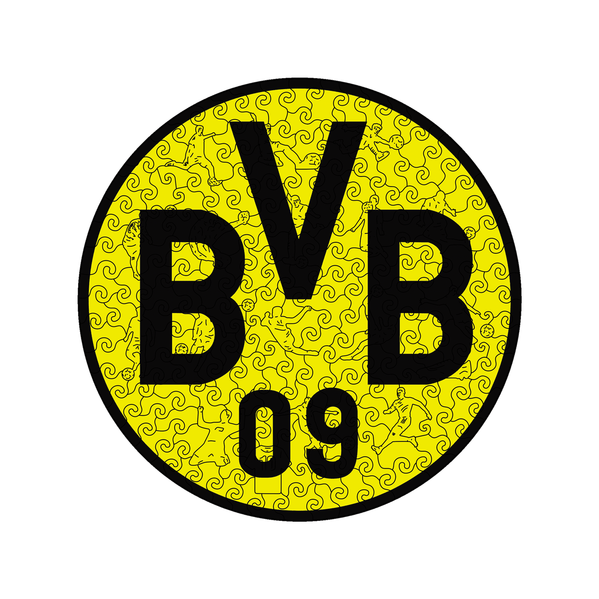 Borussia Dortmund Logo Wooden Jigsaw Puzzle