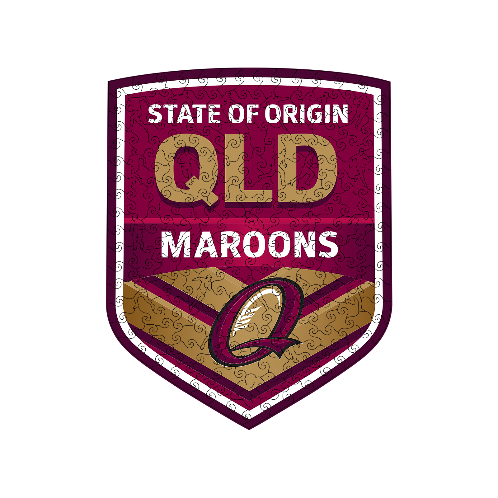 QLD Maroons Logo Wooden Puzzle