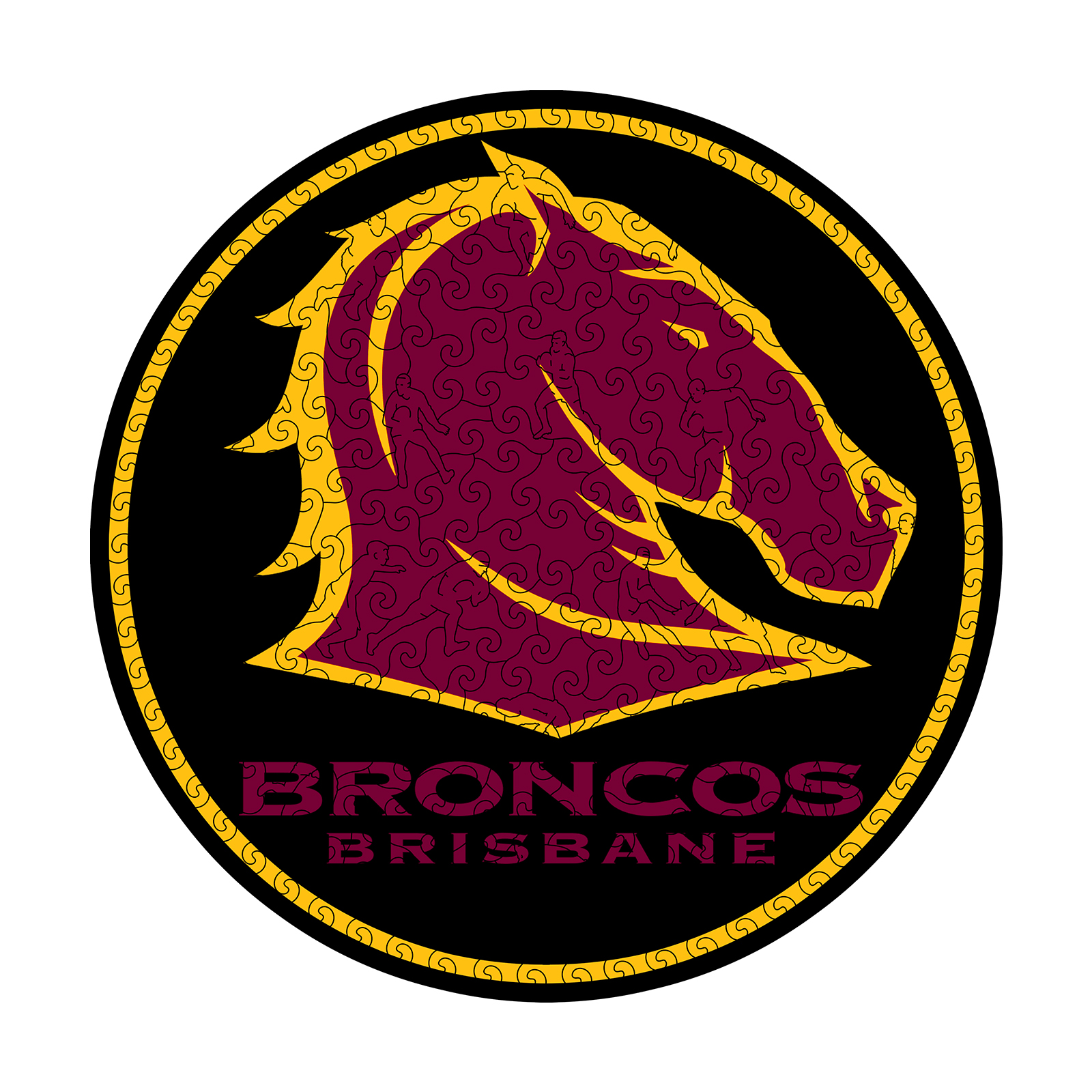 Brisbane Broncos Logo Wooden Puzzle