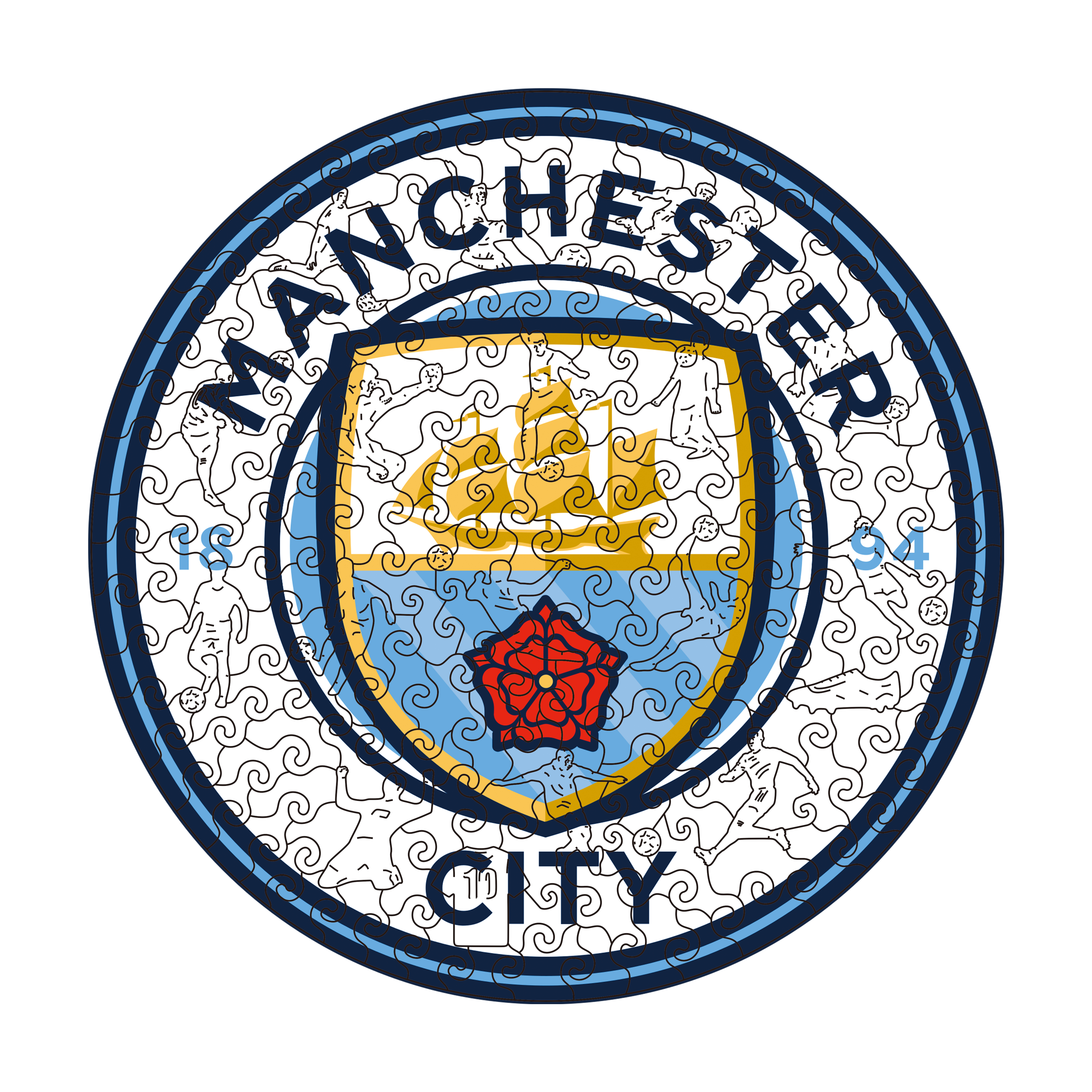 Manchester City Logo Wooden Jigsaw Puzzle