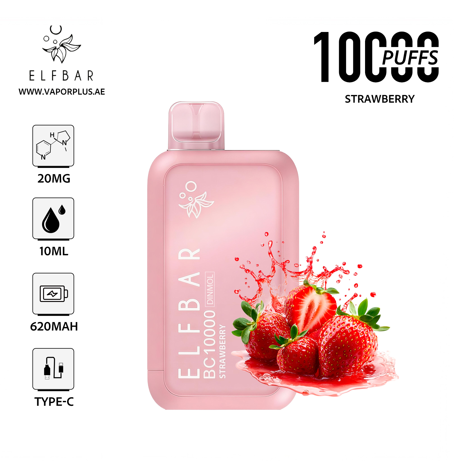 ELFBAR BC10000 Disposable Vape 2% Nic in UAE - Strawberry