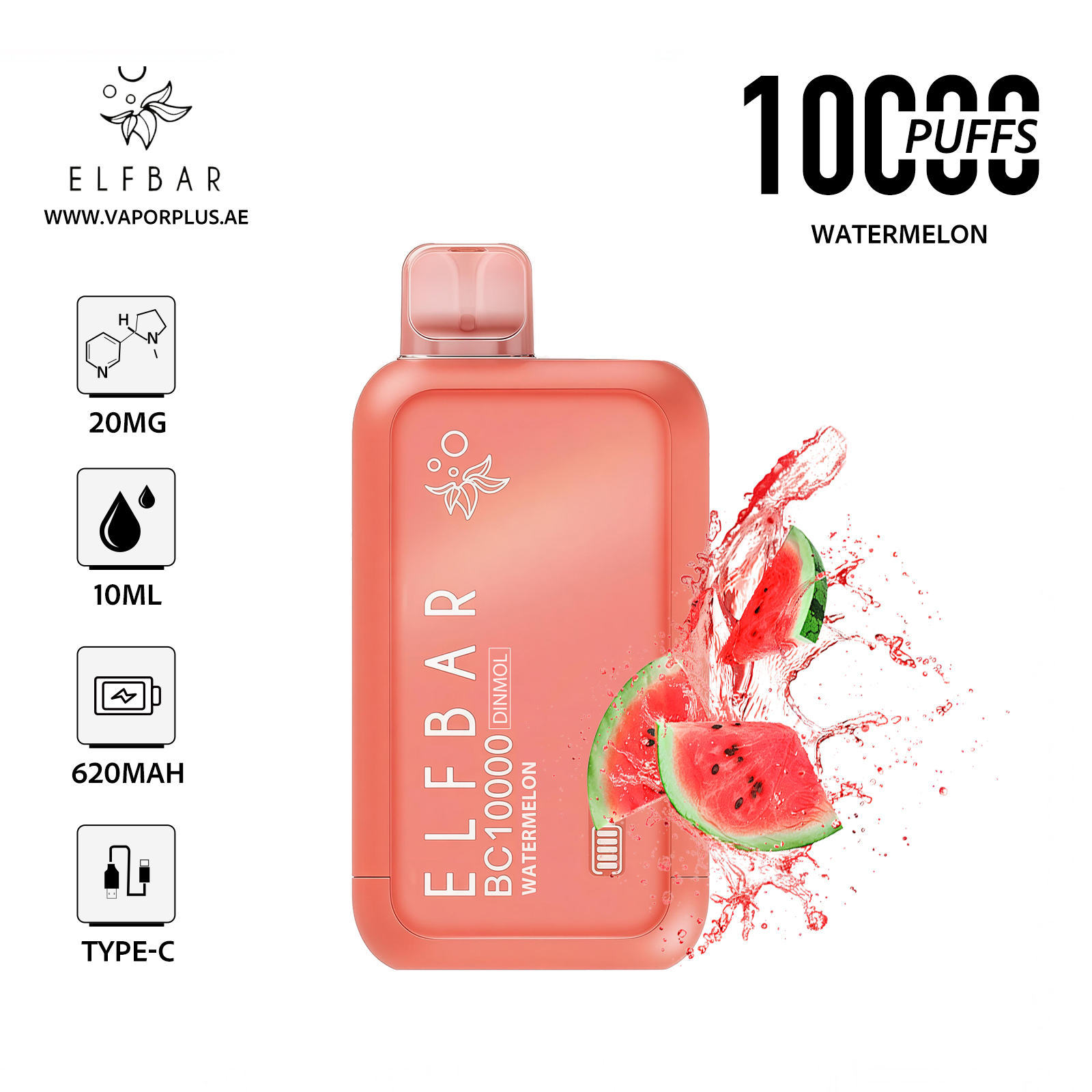 ELFBAR BC10000 Disposable Vape 2% Nic in UAE - Watermelon