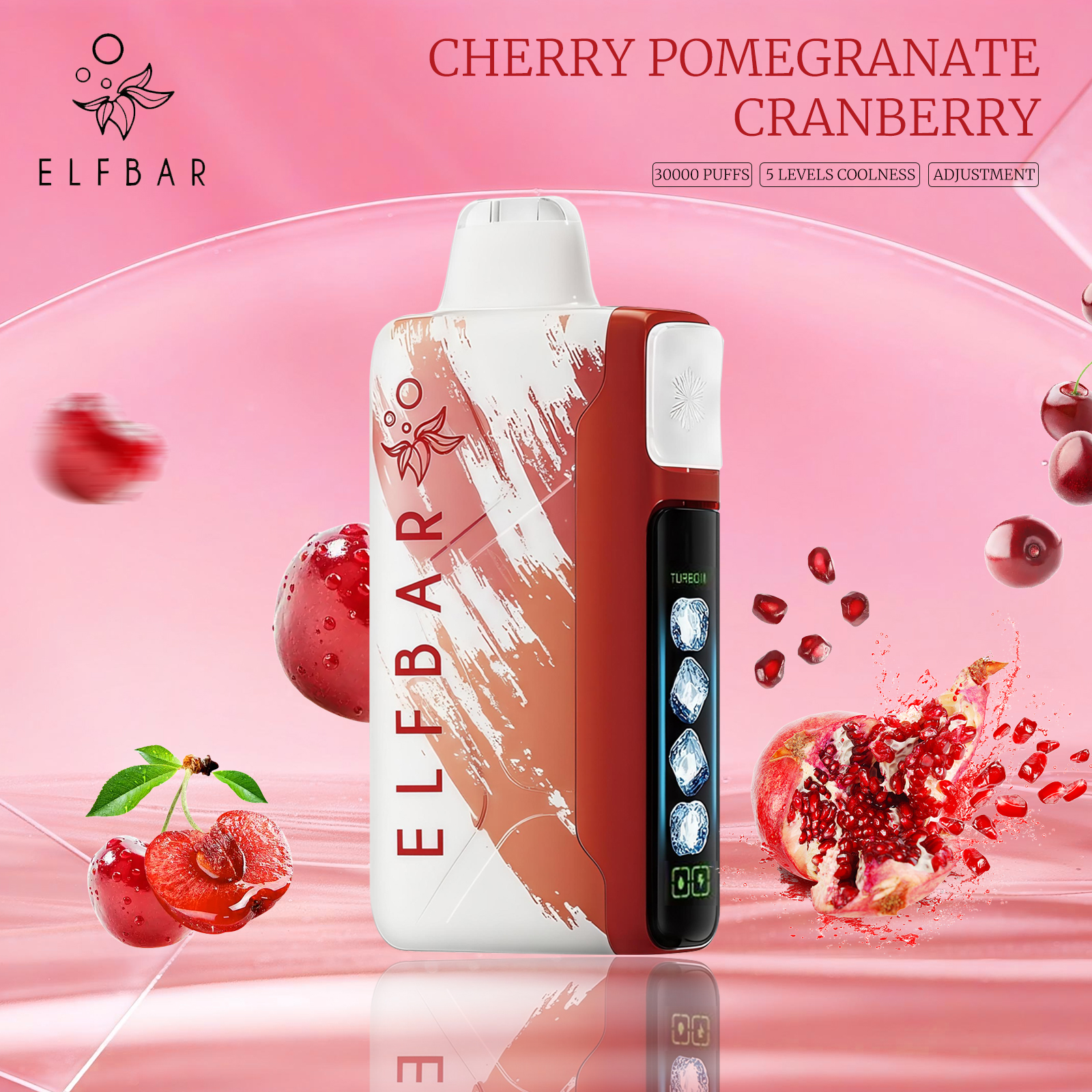 ELFBAR ICE KING 30000 Disposable Vape 5% Nic in UAE - Cherry Pomegranate Cranberry