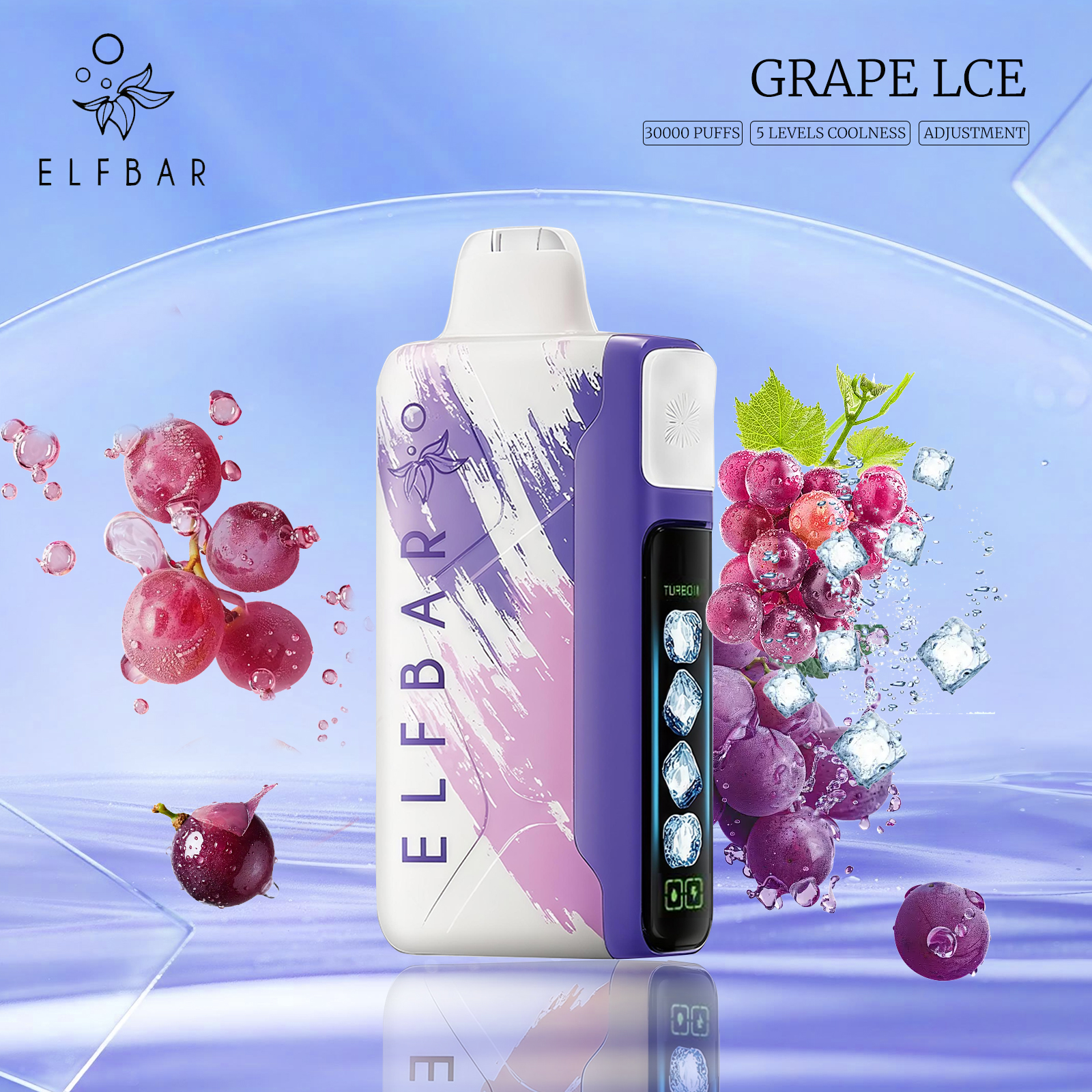 ELFBAR ICE KING 30000 Disposable Vape 5% Nic in UAE - Grape lce