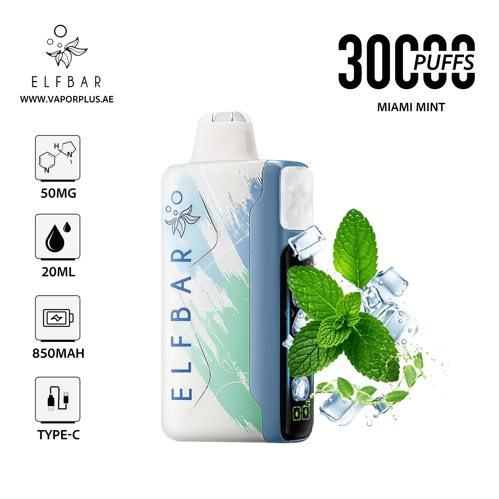 ELFBAR ICE KING 30000 Disposable Vape 5% Nic in UAE - Miami Mint