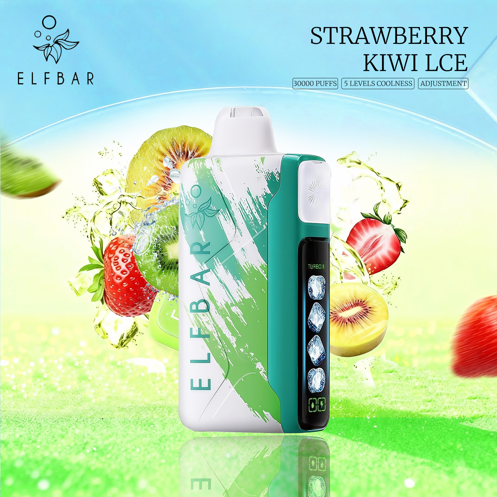 ELFBAR ICE KING 30000 Disposable Vape 5% Nic in UAE - Strawberry Kiwi lce