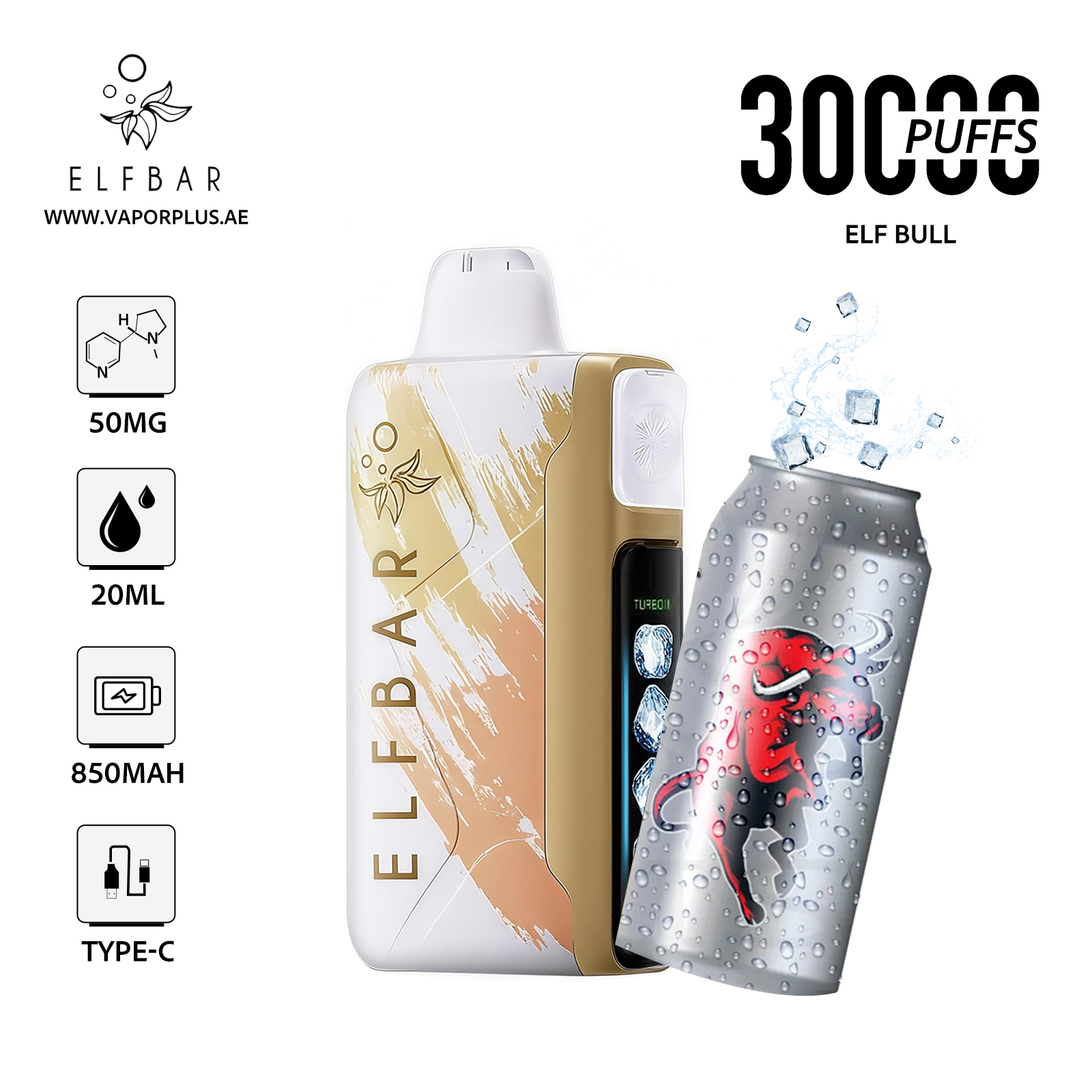 ELFBAR ICE KING 30000 Disposable Vape 5% Nic in UAE - Elf Bull