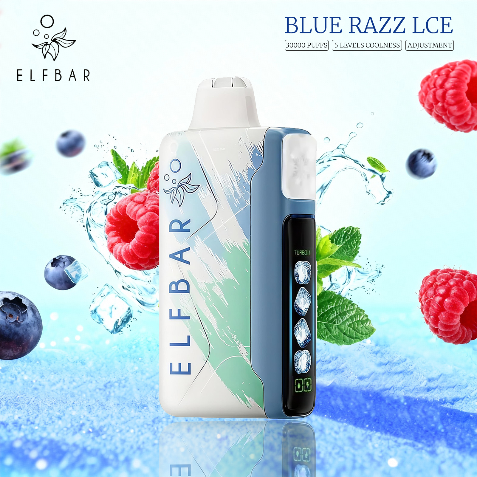 ELFBAR ICE KING 30000 Disposable Vape 5% Nic in UAE-Blue Razz ice