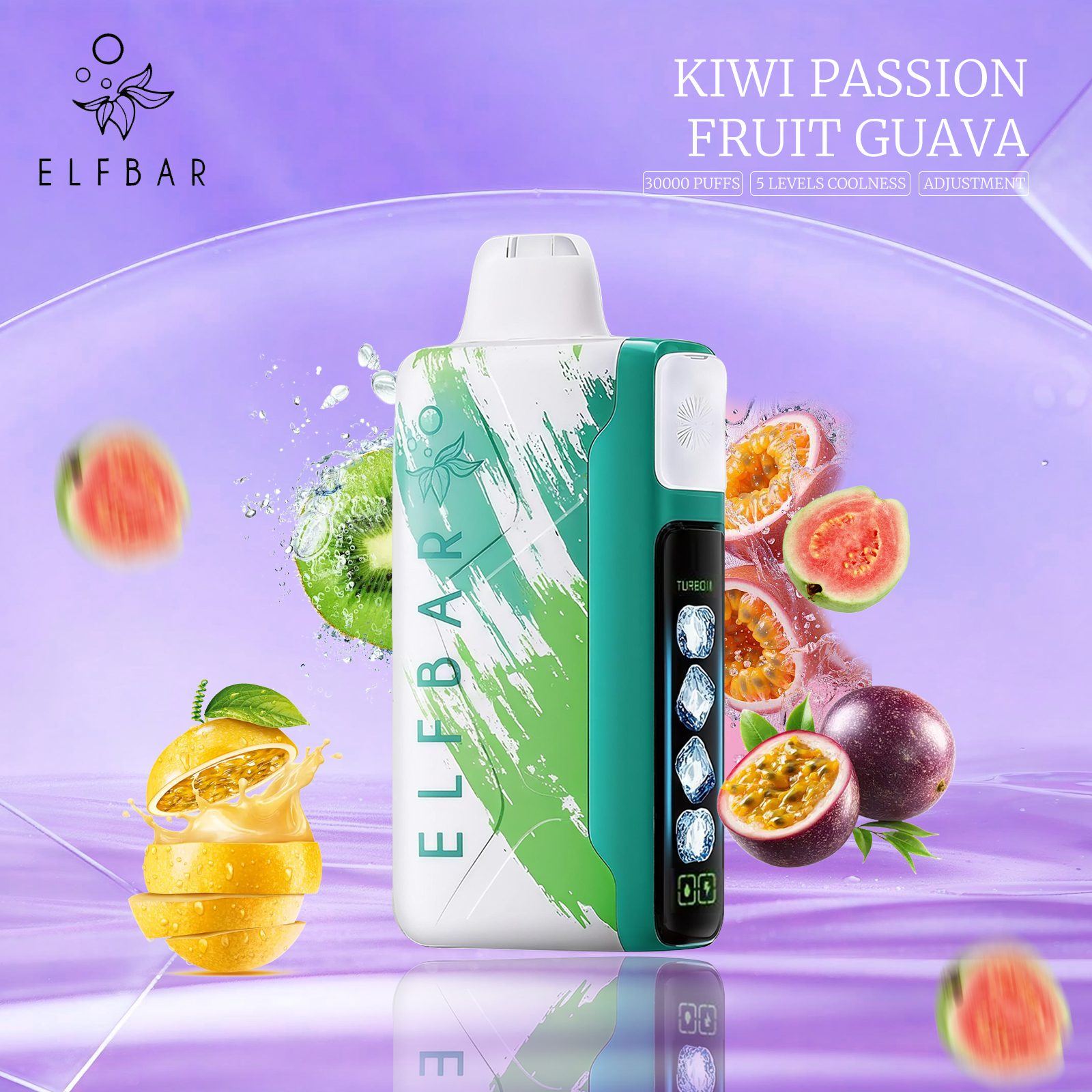 ELFBAR ICE KING 30000 Disposable Vape 5% Nic in UAE - Kiwi Passion Fruit Guava