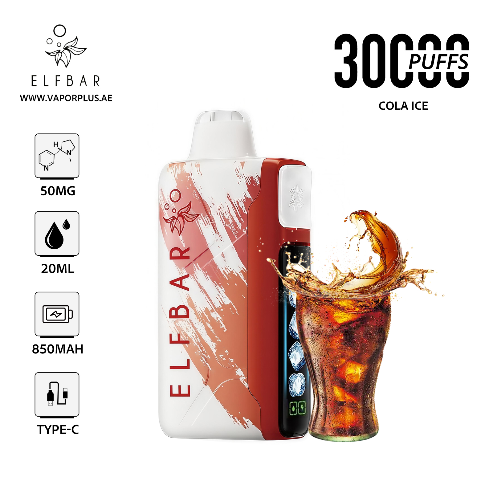 ELFBAR ICE KING 30000 Disposable Vape 5% Nic in UAE - Cola Ice