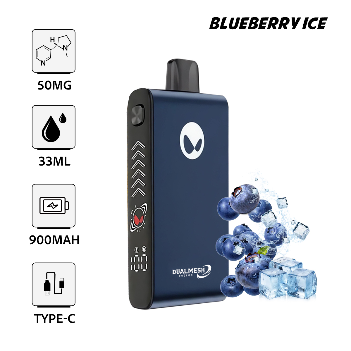 Waka Blade 50000 Puffs Disposable Vape (UAE) - Blueberry Ice (33ml / 5%)