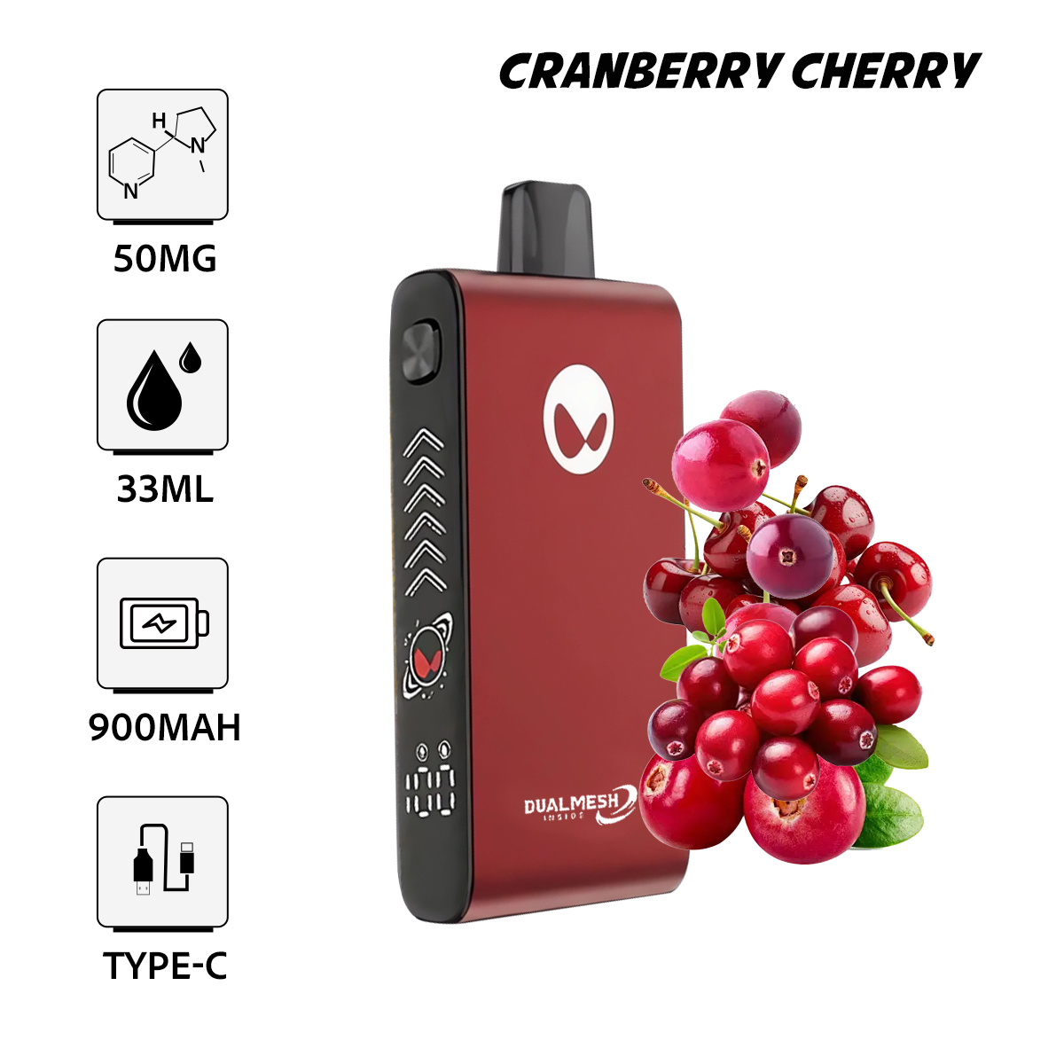 Waka Blade 50000 Puffs Disposable Vape (UAE) -Cranberry Cherry (33ml / 5%)