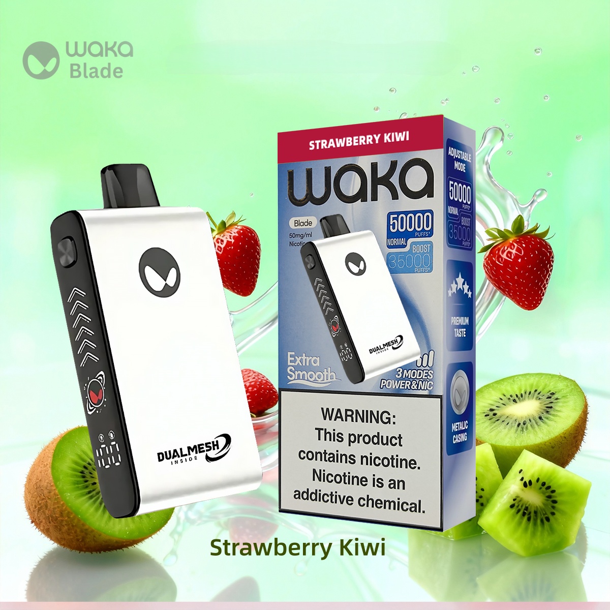 Waka Blade 50000 Puffs Disposable Vape (UAE) -Strawberry Kiwi (33ml / 5%)