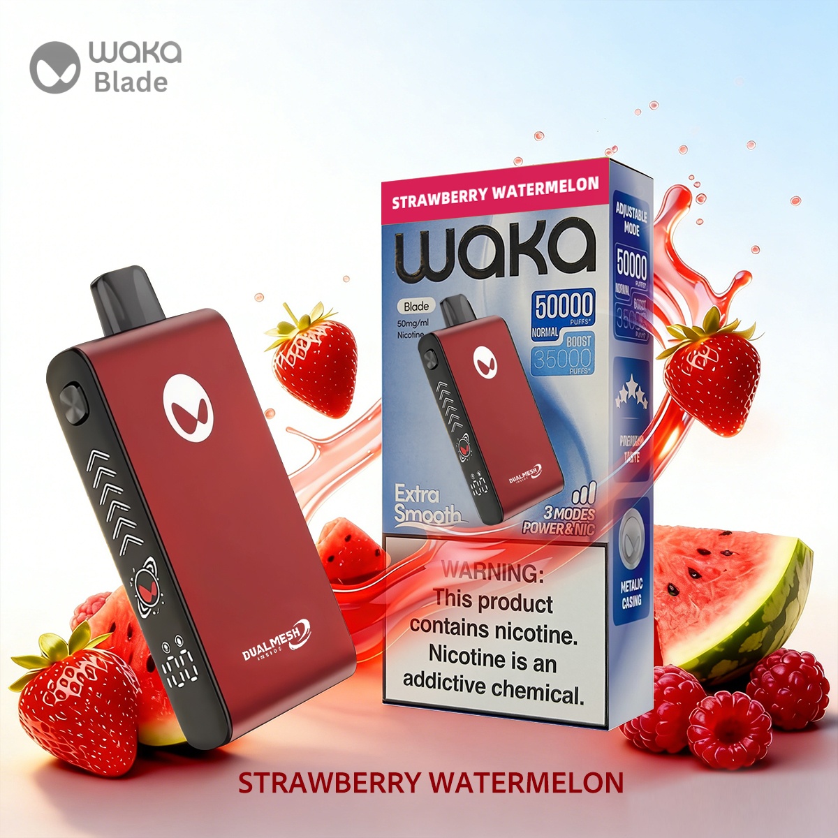 Waka Blade 50000 Puffs Disposable Vape (UAE) -Strawberry Watermelon (33ml / 5%)