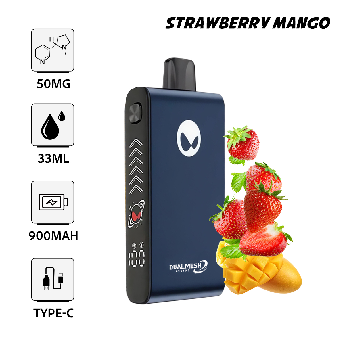 Waka Blade 50000 Puffs Disposable Vape (UAE) - Strawberry Mango (33ml / 5%)