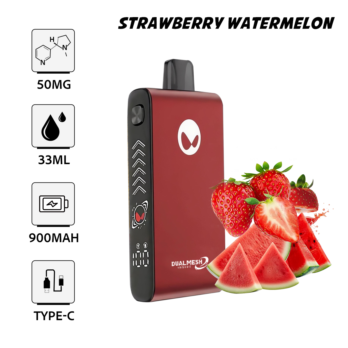Waka Blade 50000 Puffs Disposable Vape (UAE) -Strawberry Watermelon (33ml / 5%)