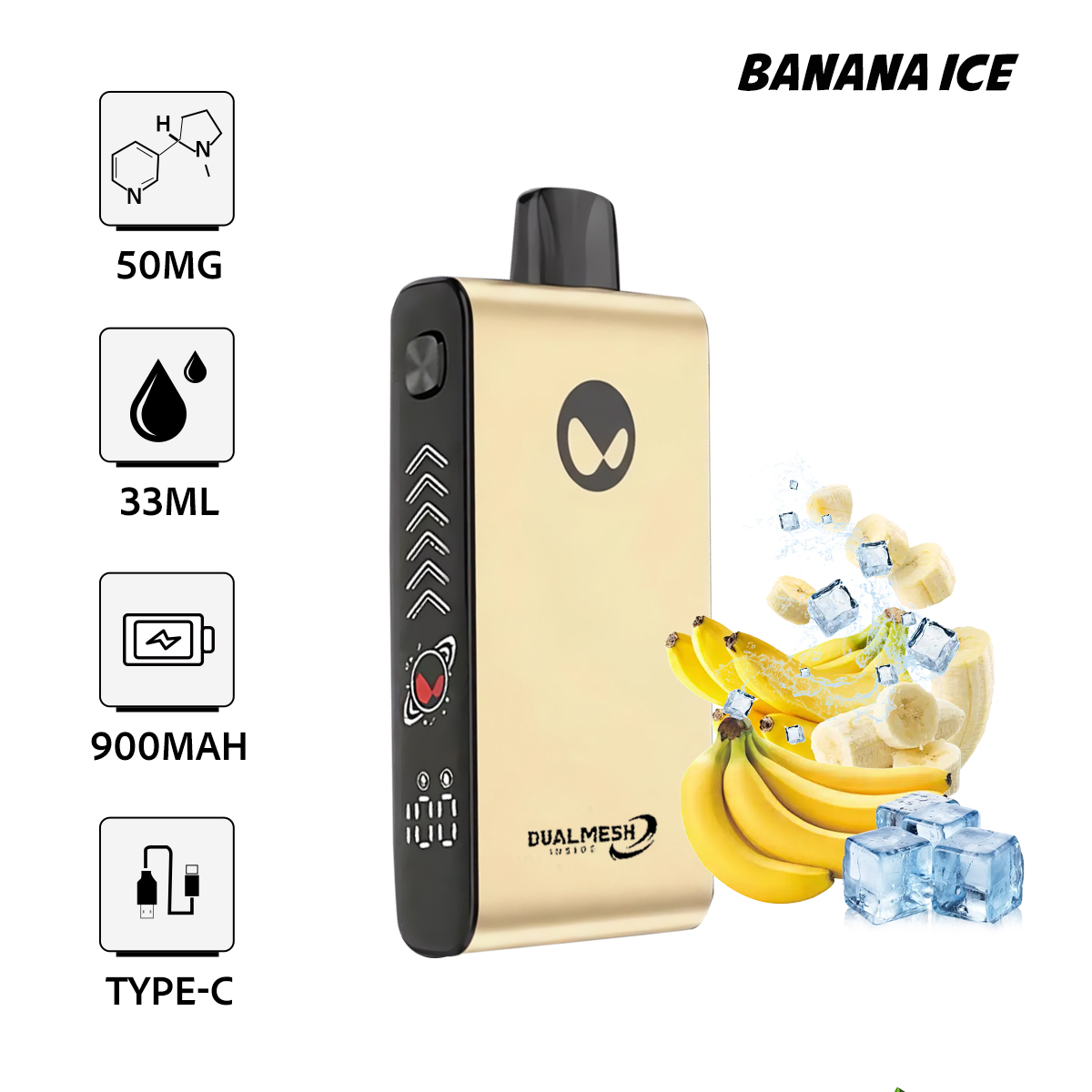 Waka Blade 50000 Puffs Disposable Vape (UAE) - Banana Ice (33ml / 5%)