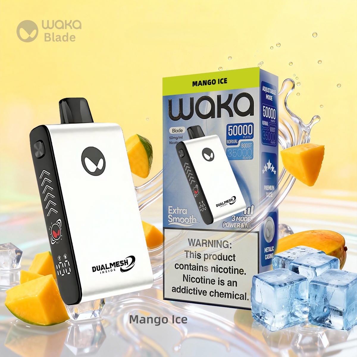 Waka Blade 50000 Puffs Disposable Vape (UAE) -Mango Ice (33ml / 5%)