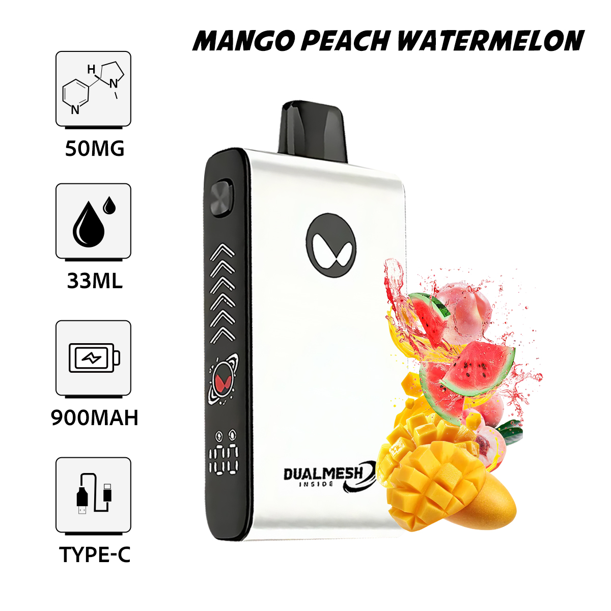 Waka Blade 50000 Puffs Disposable Vape (UAE) -Mango Peach Watermelon (33ml / 5%)