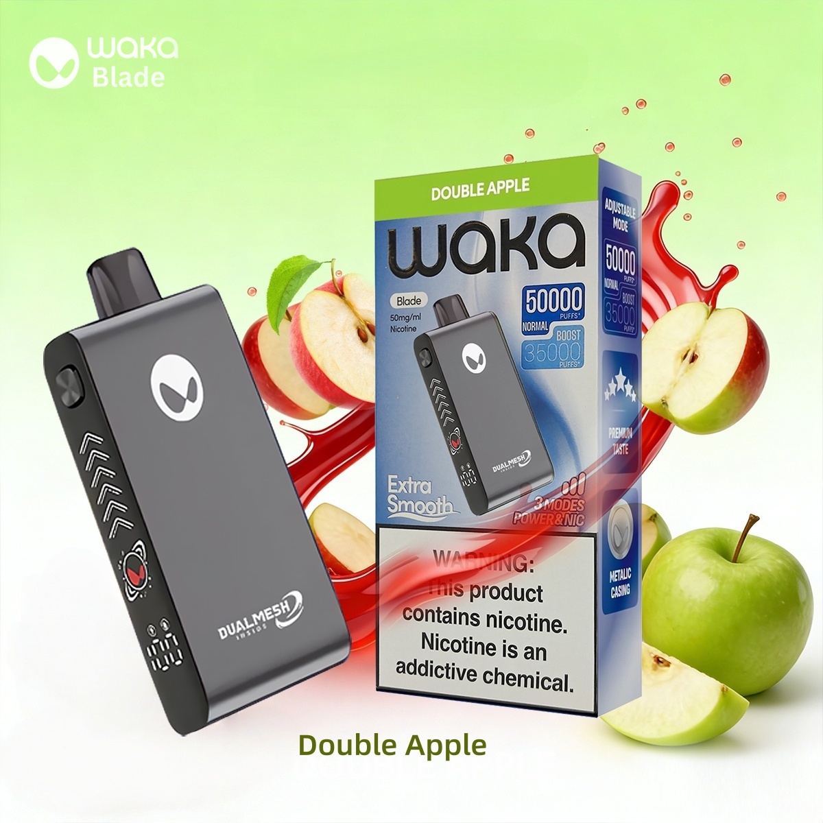 Waka Blade 50000 Puffs Disposable Vape (UAE) -Double Apple (33ml / 5%)